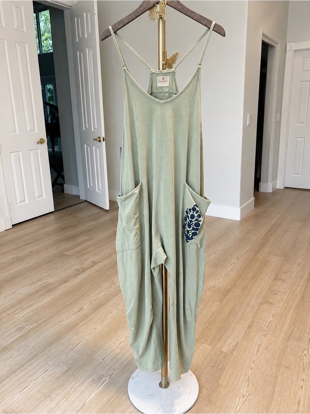 FP Movement by Free People Sage Green Hot Shot Onsie with Pocket Detail